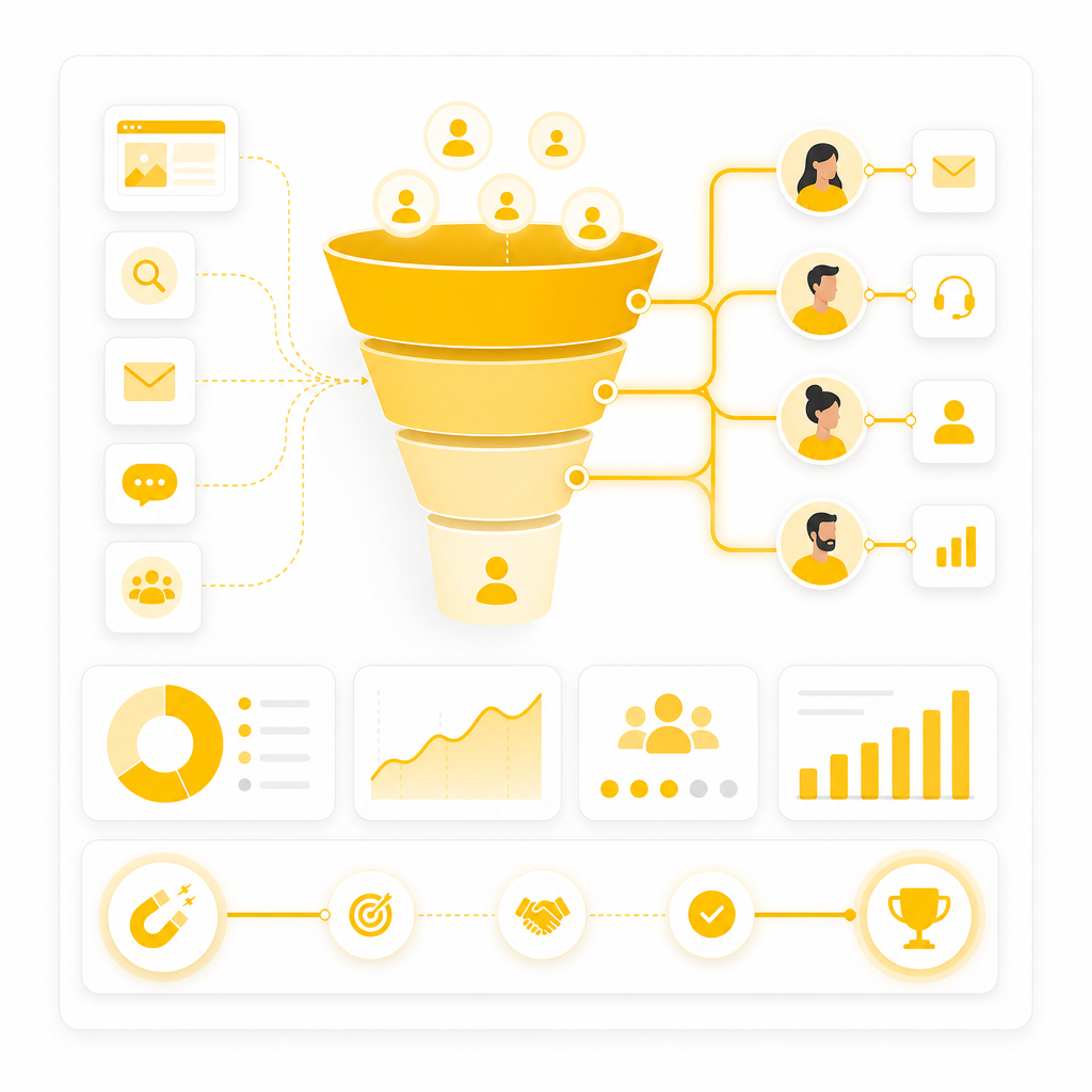 Illustration representing how full-stack development fixes lead routing, reporting, and automation compared to website-only builds.